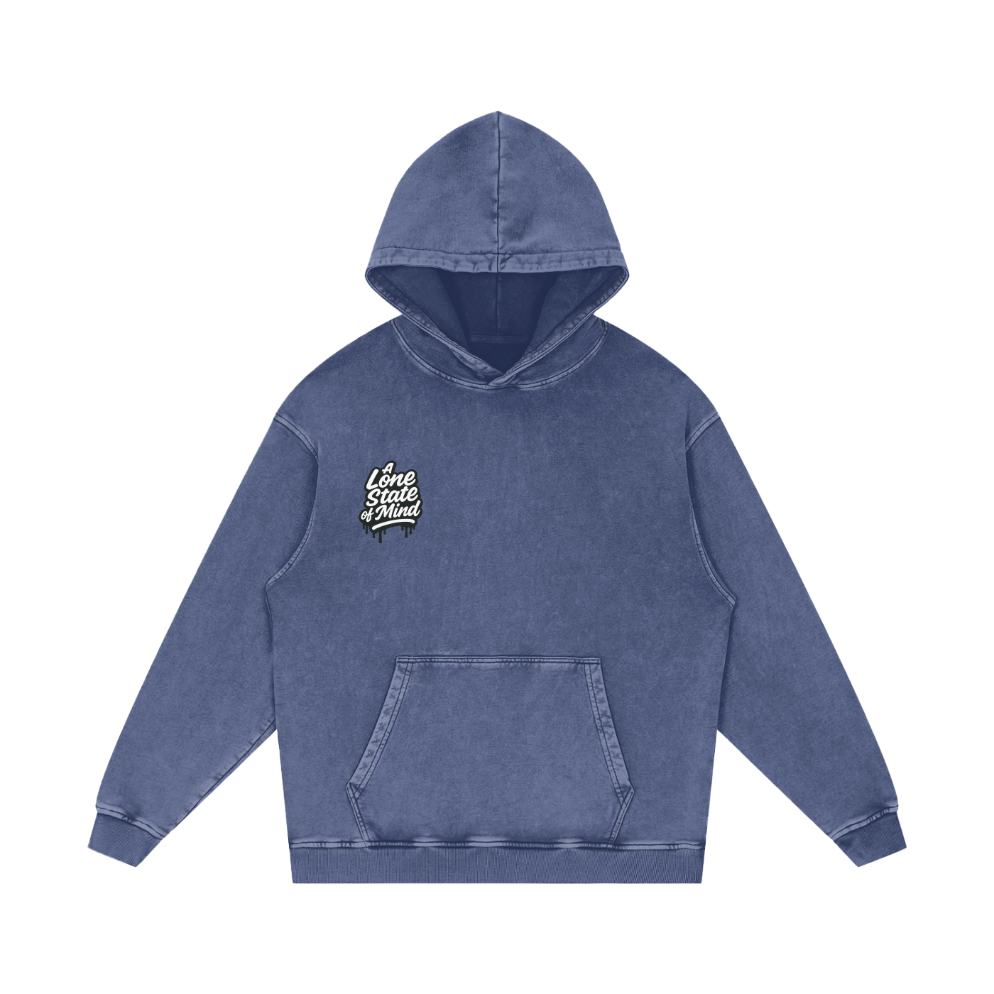 A Lone State of Mind Snow Washed Loose Hoodie