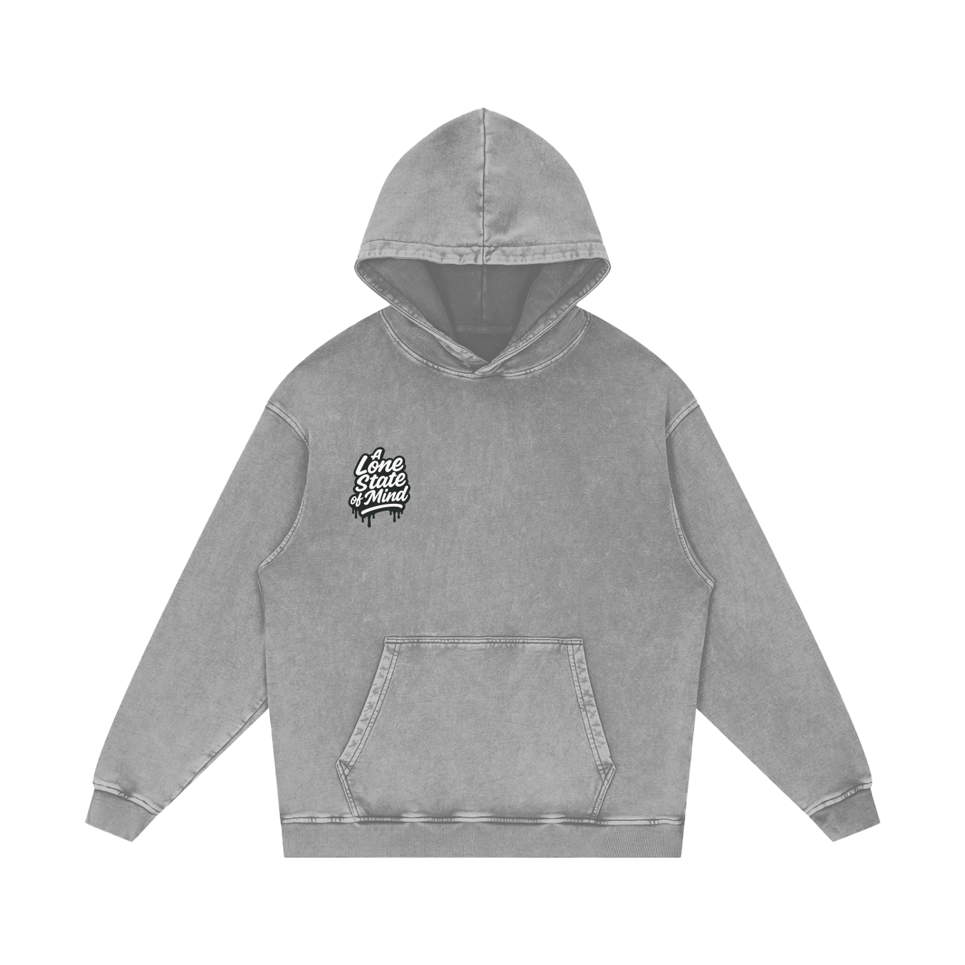 A Lone State of Mind Snow Washed Loose Hoodie